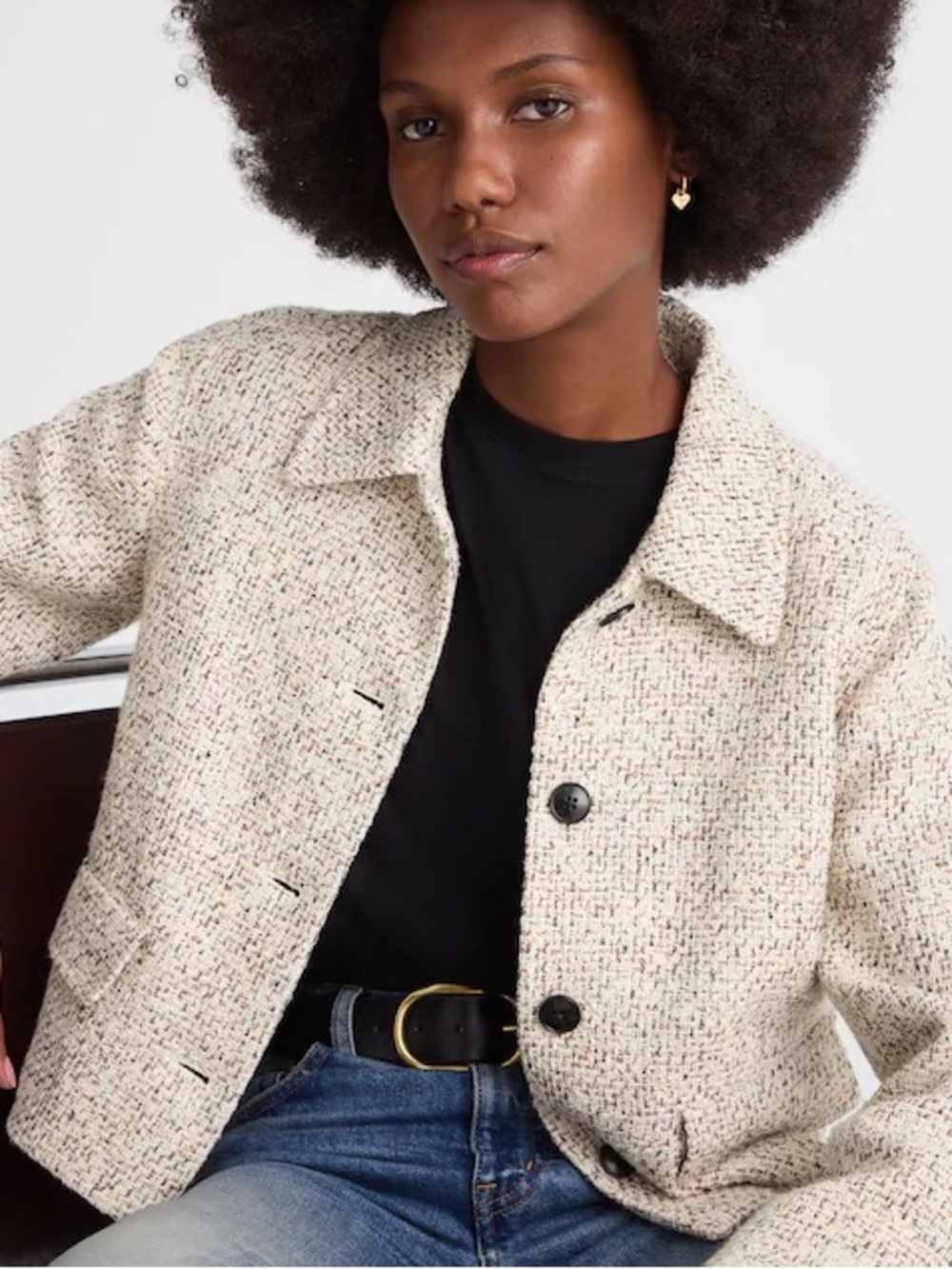 Madewell Button-Front Jacket in Bouclé 0